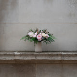 PRESERVED PINK AND WHITE MIXED FLOWER WEDDING BOUQUET