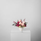ESTELLE - PRESERVED PINK AND MAGENTA ROSE ARRANGEMENT IN TEACUP
