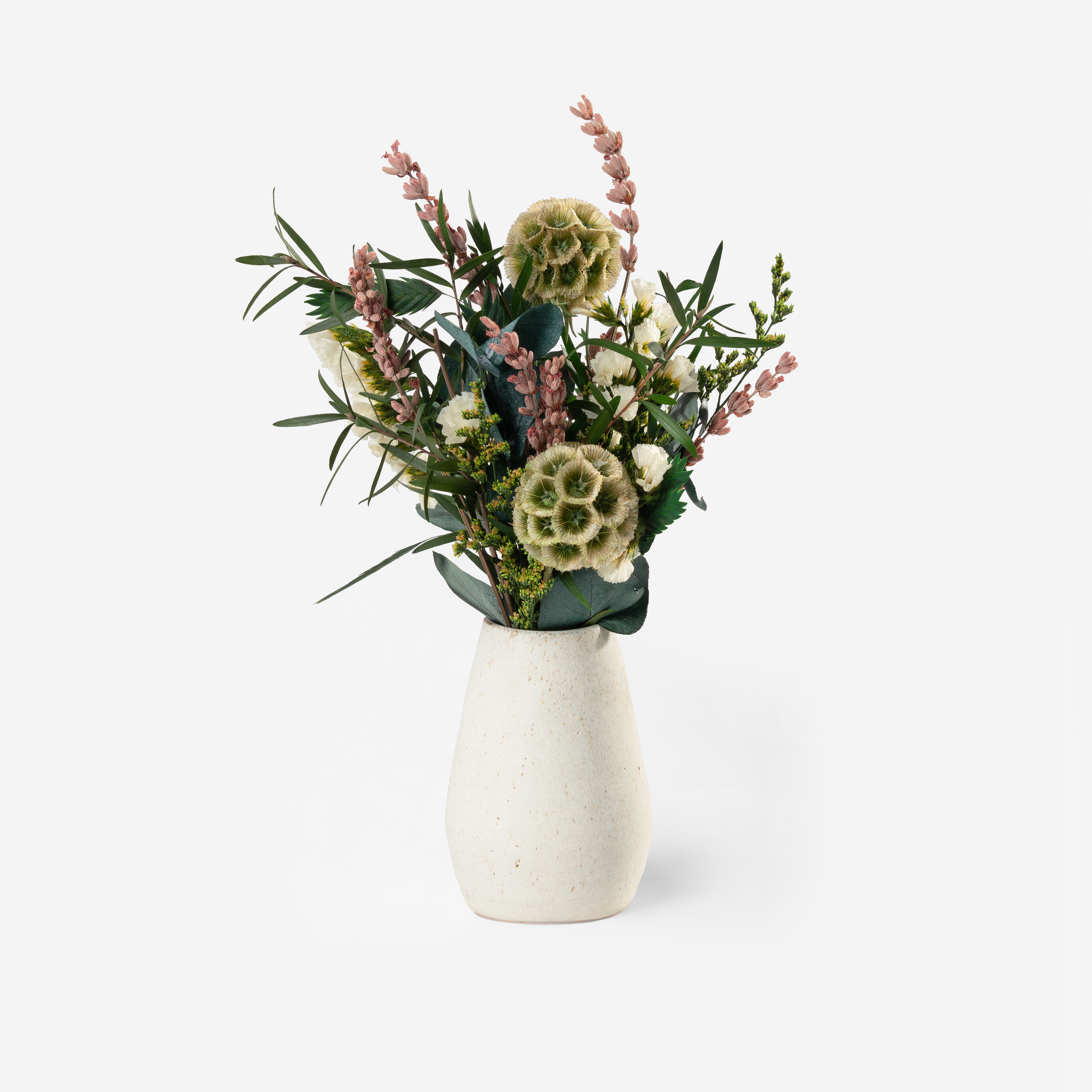 LEA - MINI PRESERVED PINK AND WHITE HAND TIED BOQUET