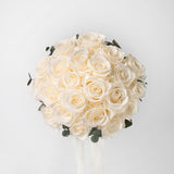 WHITE PRESERVED ROSE WEDDING BOUQUET