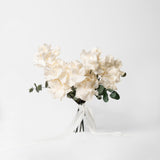 WHITE PRESERVED REFLEXED ROSE WEDDING BOUQUET