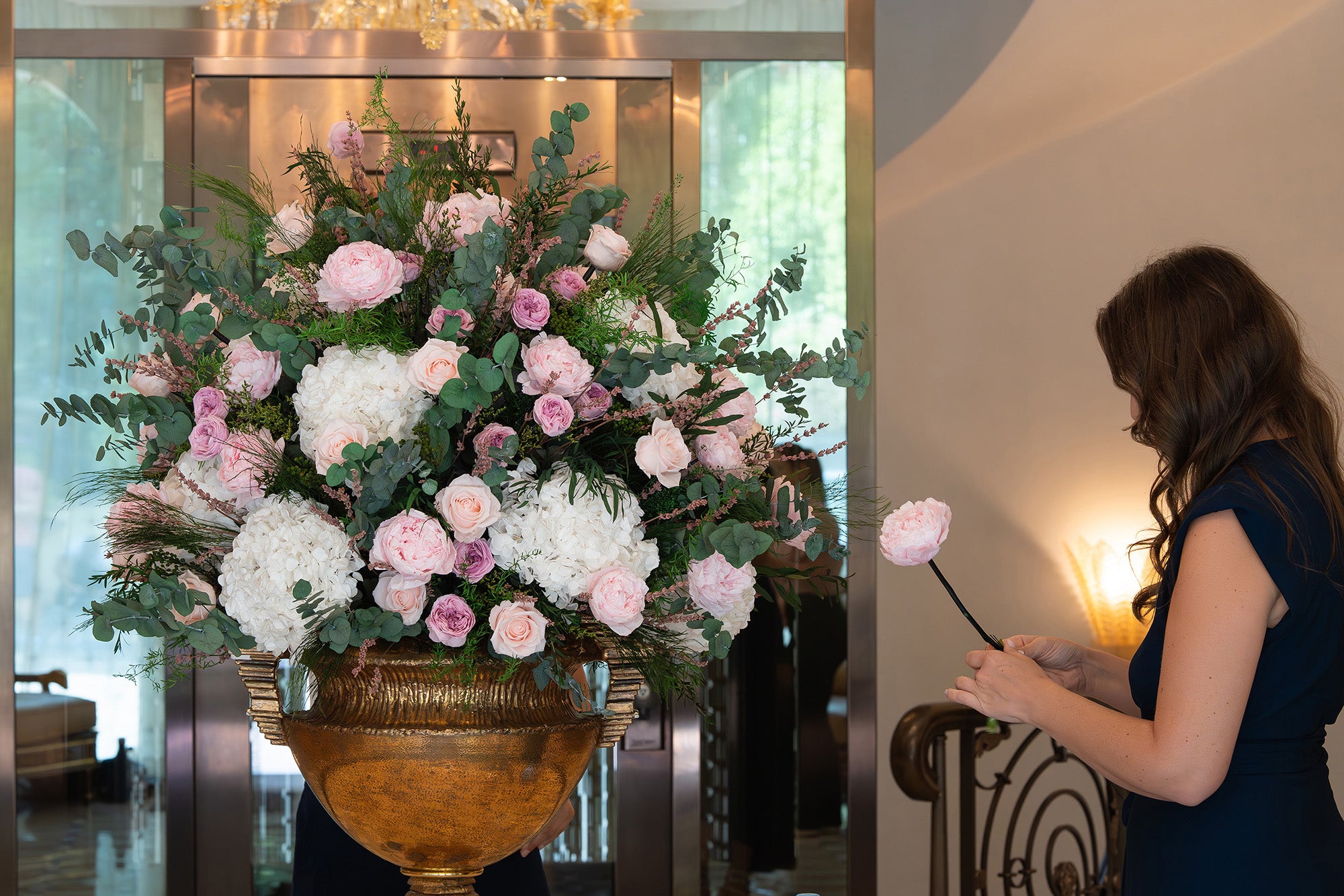 Large Preserved Rose, Hydrangea and Peony arrangement