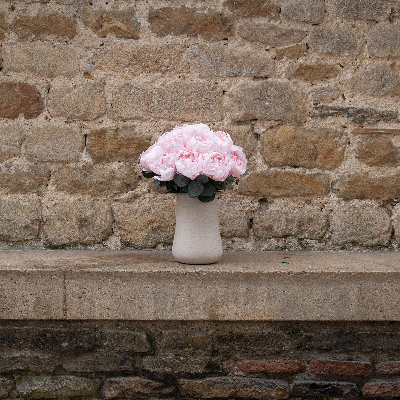 PINK PRESERVED PEONY WEDDING BOUQUET