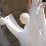 EVANGELINE - WHITE PRESERVED HYDRANGEA WEDDING BOUQUET