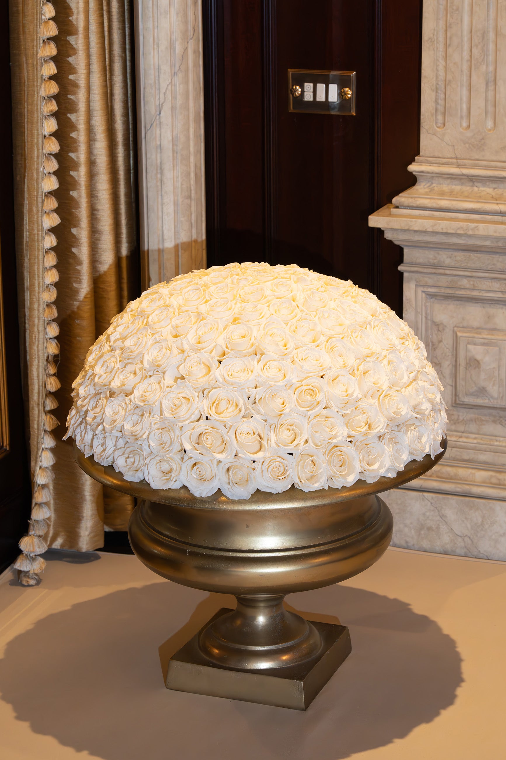 Preserved rose dome arrangement for yacht