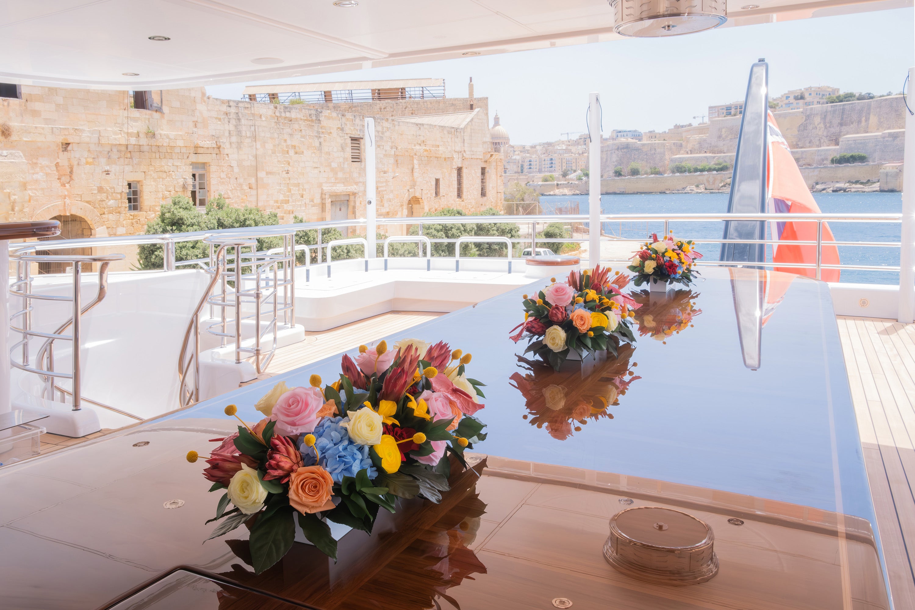 Preserved tropical long lows on aft deck