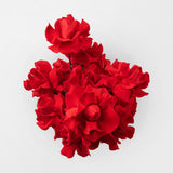 CATHY - PRESERVED RED REFLEXED ROSE IN GOLD GLASS VASE