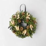 FAITH - GREEN AND GOLD PRESERVED CHRISTMAS WREATH