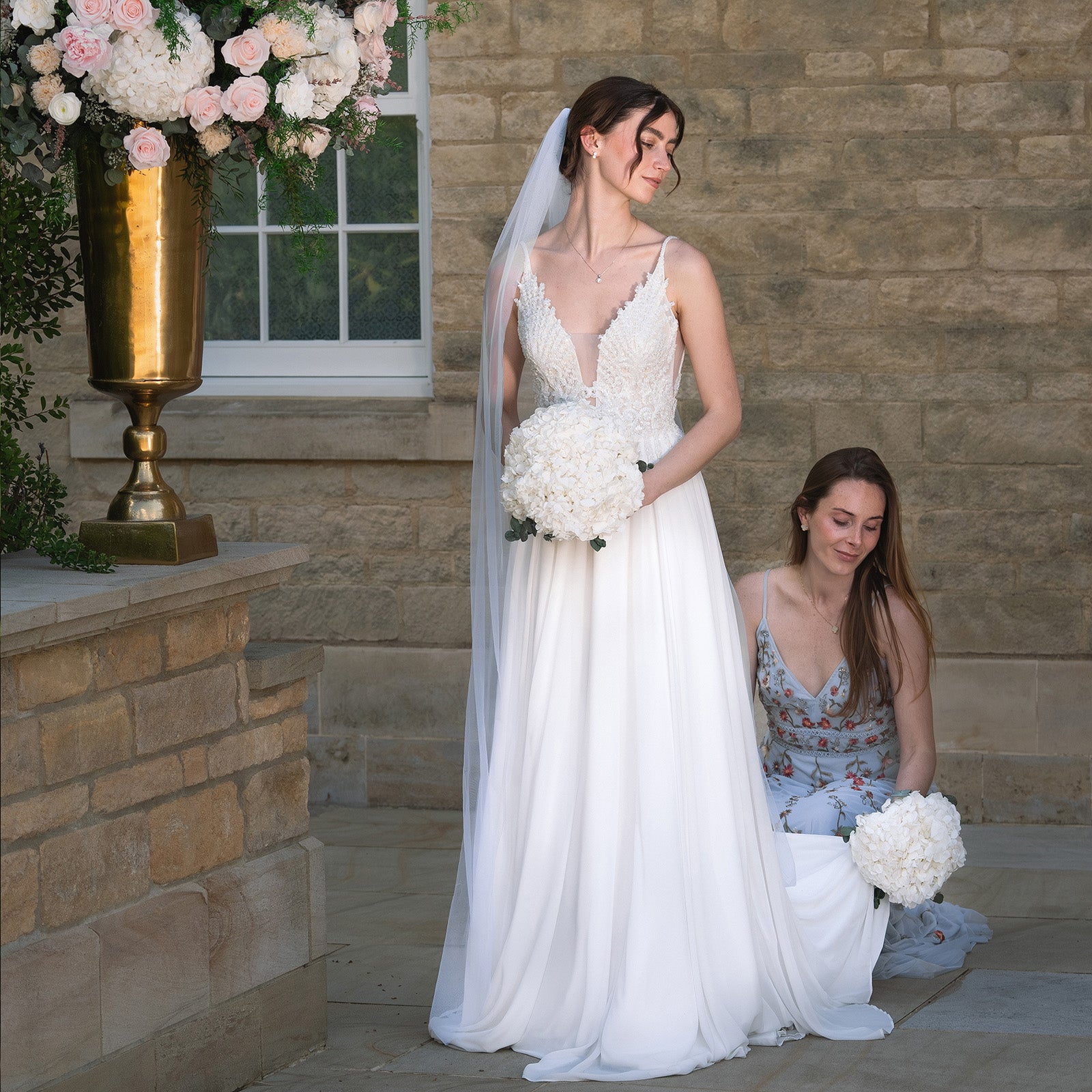 WHITE PRESERVED HYDRANGEA BRIDESMAID BOUQUET