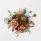 Preserved floral arrangement in a ceramic vase