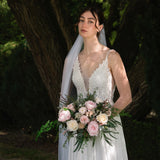 PRESERVED PINK AND WHITE MIXED FLOWER WEDDING BOUQUET