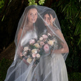 PRESERVED PINK AND WHITE MIXED FLOWER WEDDING BOUQUET