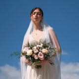 PRESERVED PINK AND WHITE MIXED FLOWER WEDDING BOUQUET