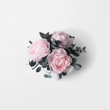 PRESERVED PINK PEONY ARRANGEMENT IN MARBLE VASE