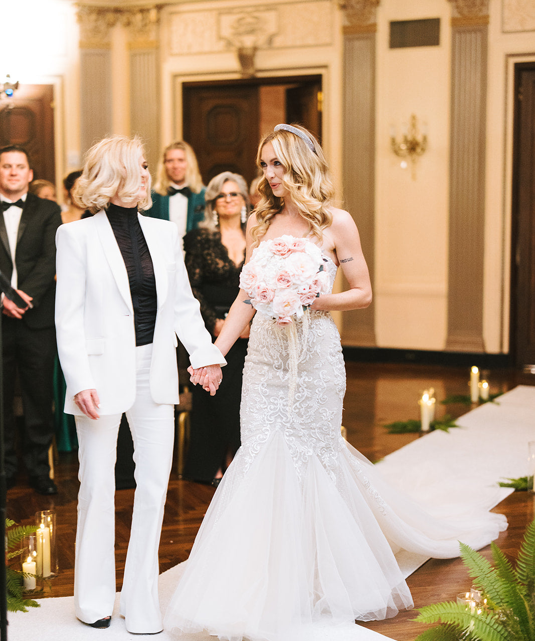 Preserved roses and hydrangeas wedding bouquet 