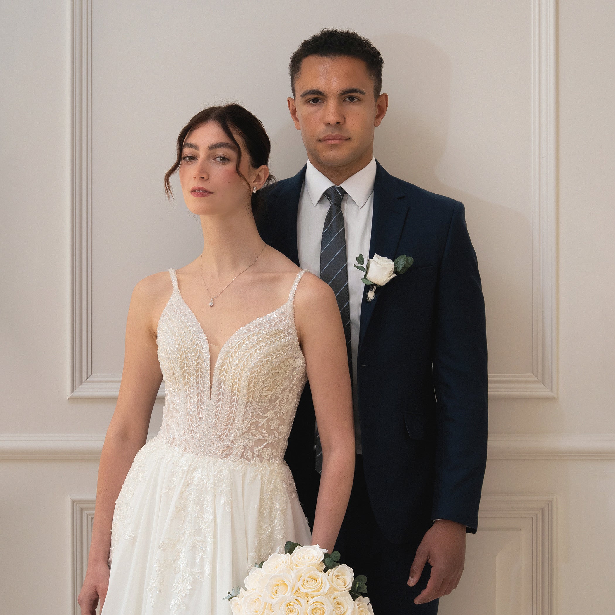 WHITE PRESERVED ROSE BUTTONHOLE