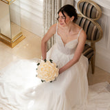 WHITE PRESERVED ROSE WEDDING BOUQUET