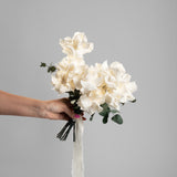 WHITE PRESERVED REFLEXED ROSE WEDDING BOUQUET