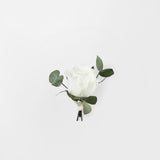 WHITE PRESERVED ROSE BUTTONHOLE