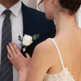 WHITE PRESERVED ROSE BUTTONHOLE