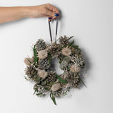 HOPE - SILVER AND GREEN PRESERVED CHRISTMAS WREATH