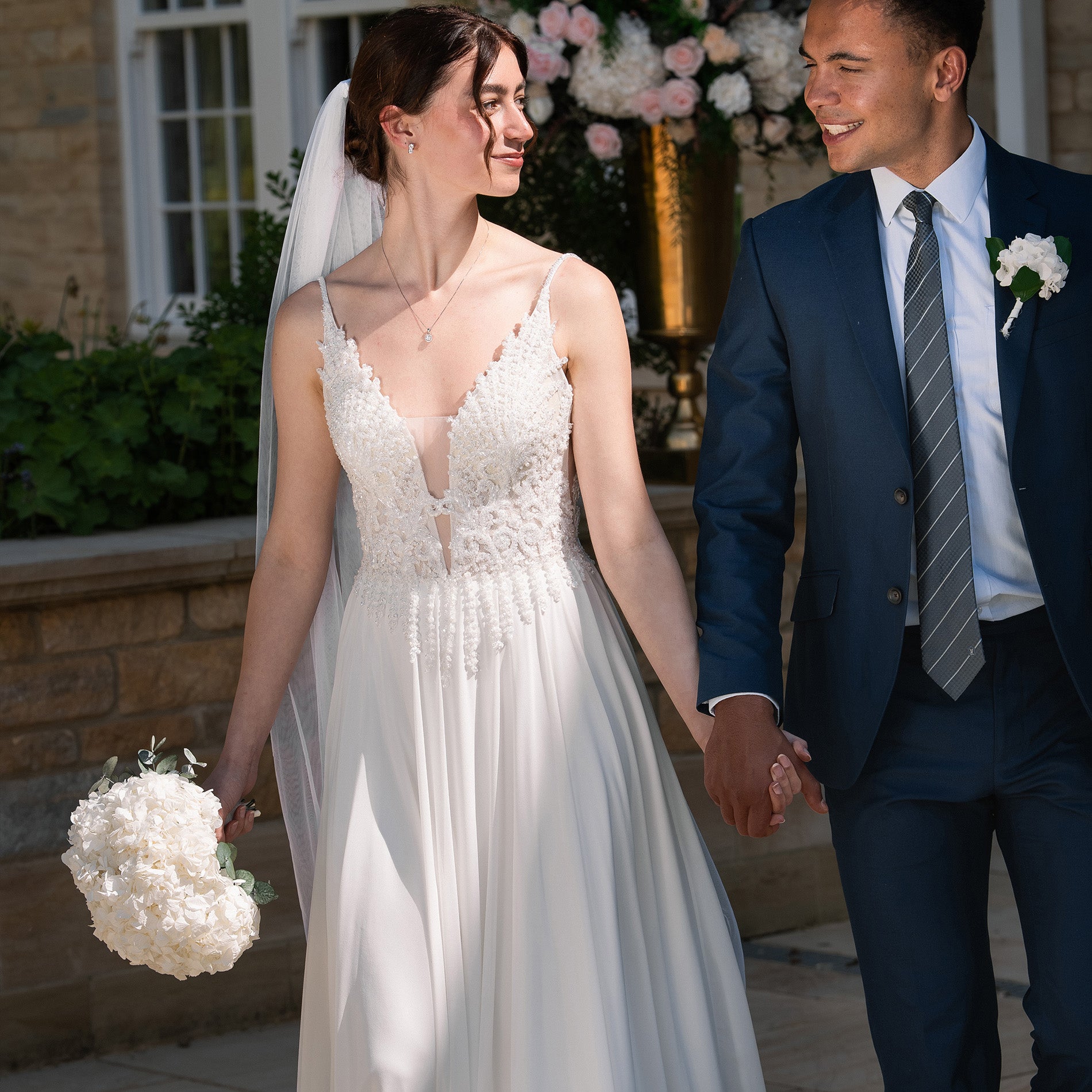 EVANGELINE - WHITE PRESERVED HYDRANGEA WEDDING BOUQUET