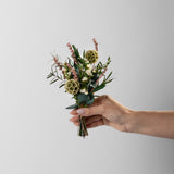 LEA - MINI PRESERVED PINK AND WHITE HAND TIED BOQUET